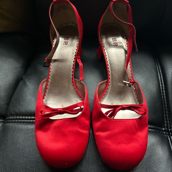 B.P. for Nordstrom Red Satin Dressy Heels - Picture 1 of 6